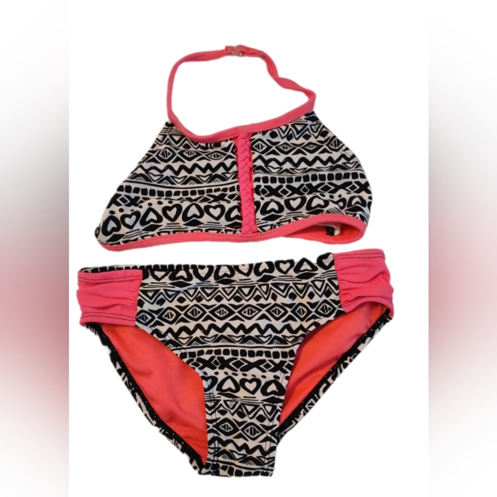 Wonder Nation Little Girls Two Piece Halter Bikini Little Girl's Size 6